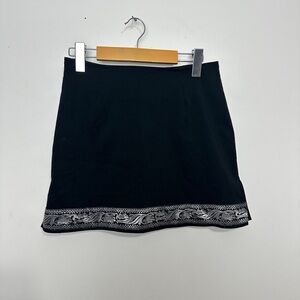 Vintage Black Embellished Hem Mini Skirt
